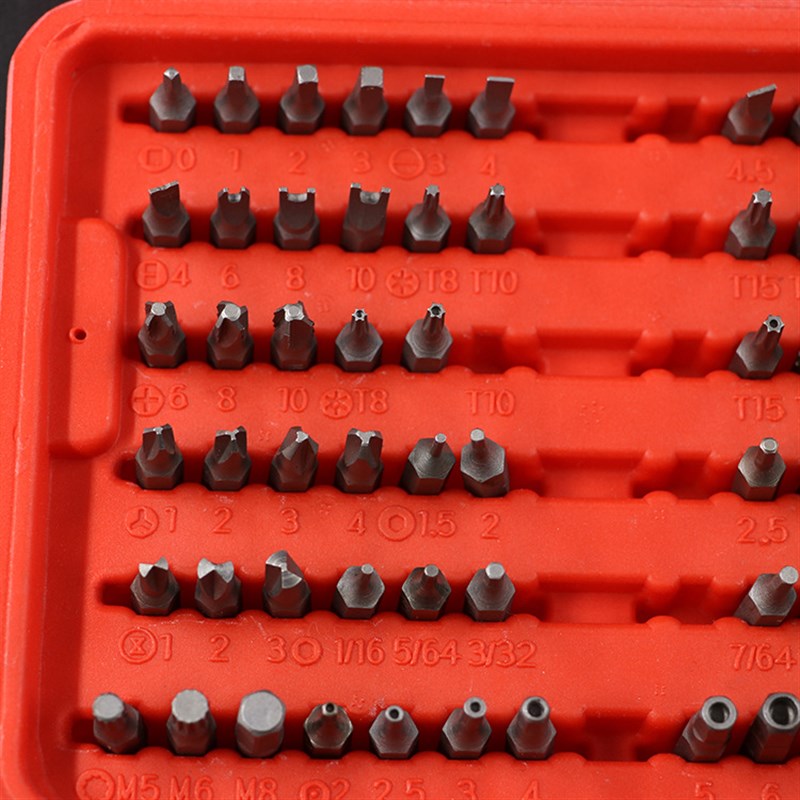 塑盒装100件套批头批咀电动螺丝刀接杆套筒组套 十字一字梅花批头