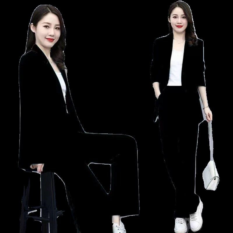春秋季2024新款时尚西装女装大码200斤显瘦胖mm阔腿裤两件套装女,女装/女士精品,时尚套装,淘宝优惠券,粉丝福利购,淘宝优惠卷