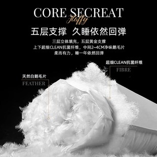 斯得福双人长枕头羽绒枕芯加长1.5m情侣一体长条枕头套和枕芯一套
