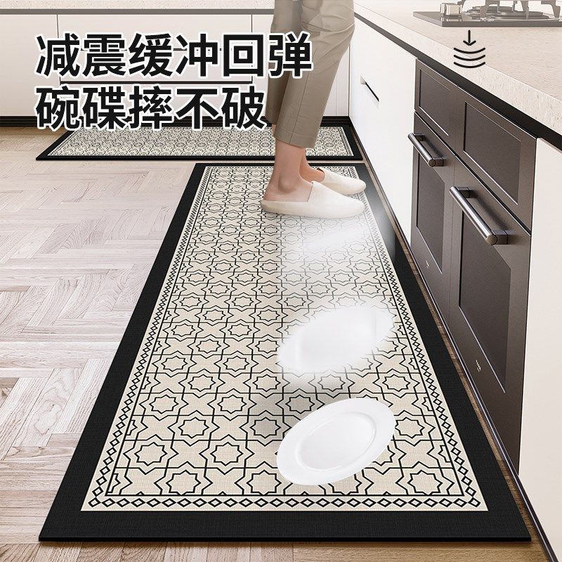硅藻泥厨房专用地垫2024新款门口家用防滑防油免洗耐磨地毯脚垫子,居家布艺,家用脚垫,淘宝优惠券,粉丝福利购,淘宝优惠卷