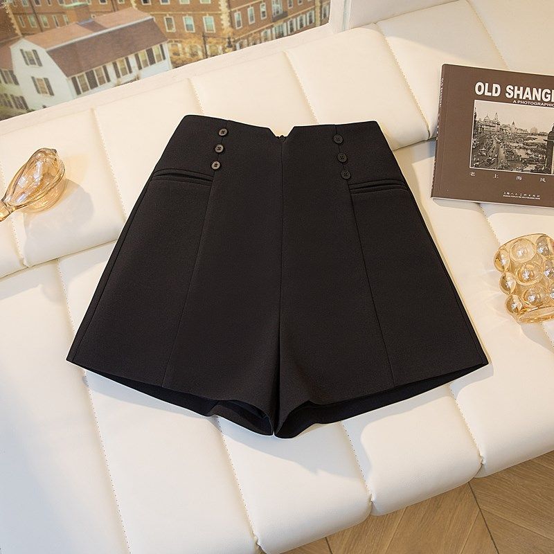 时尚西装短裤女2024夏季新款显瘦高腰A字阔腿裤小个子百搭休闲裤,女装/女士精品,休闲裤,淘宝优惠券,粉丝福利购,淘宝优惠卷