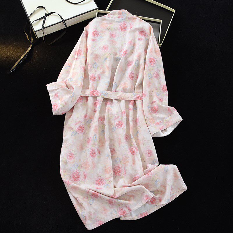 睡袍女夏天薄款睡衣竹纤维睡裙2025新款和服浴袍长款春秋季家居服