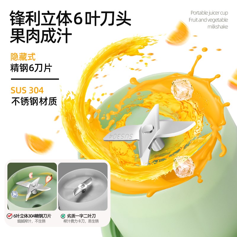 2024新款榨汁杯小型家用便携式电动直饮果汁机鲜榨无线充电榨汁机