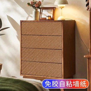 3D藤编自粘贴纸橱柜门衣柜子遮丑玻璃翻新改造改色宿舍旧家具美化