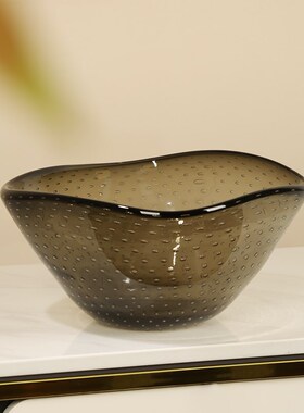 轻奢琉璃气泡果盘大师手作艺术品客厅酒店样板间玄关桌面茶几摆件