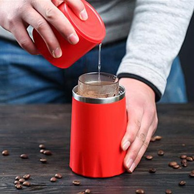 随身便携式咖啡手冲壶手摇磨豆机研磨萃取一体杯冲泡咖啡杯