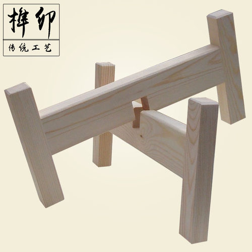 小石磨家用磨盘木架子实木专用支架托盘石磨底座四腿木架新款通用