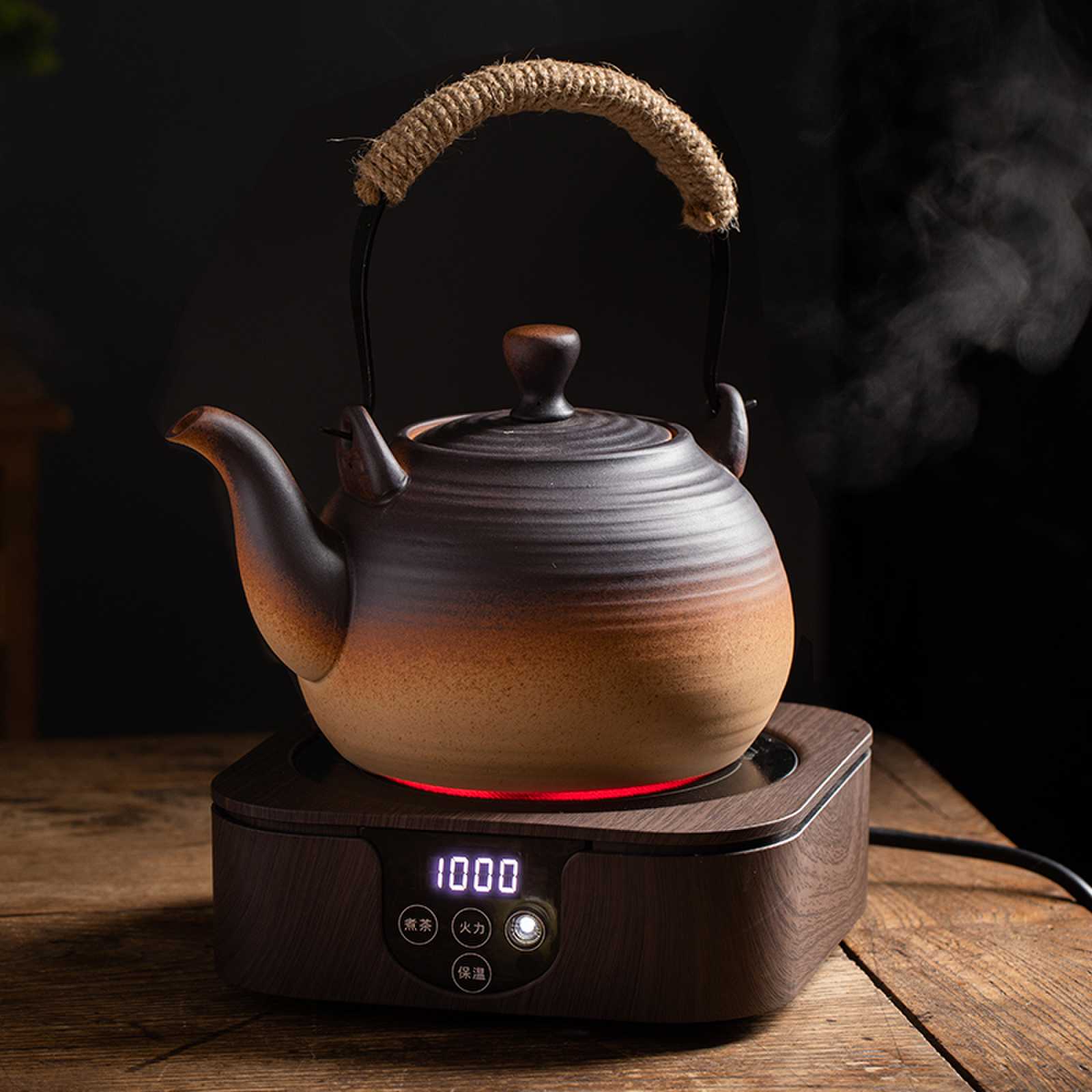陶瓷烧水壶煮茶壶煮茶器新款陶土烧水泡茶专用电陶炉围炉煮茶套装