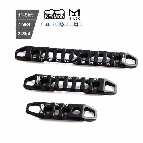 金属3/7/11槽导轨 Keymod&MLOK护木片 底座20mm导轨条夹具2种螺丝