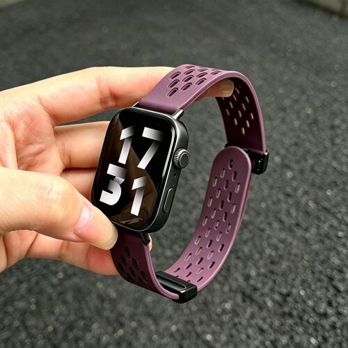 适用华为fit5硅胶洞洞磁吸扣表带