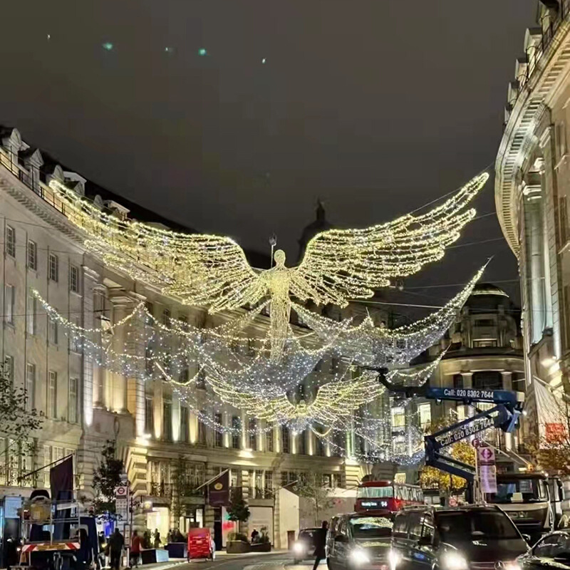 飞天商业步行街灯光造型 天使之翼造型灯 广场节日装饰景观灯