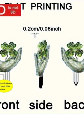 1pc, 2D Flat，压克力盆景装饰地插，绿色的草卡装饰，亚克力童话