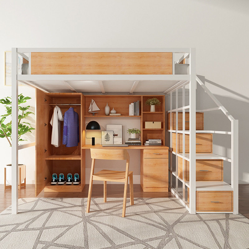 北欧铁艺多功能上床下桌 小户型省空间阁楼床 学生宿舍双层铁架床,模玩/动漫/周边/娃圈三坑/桌游,文化/体育周边,淘宝优惠券,粉丝福利购,淘宝优惠卷