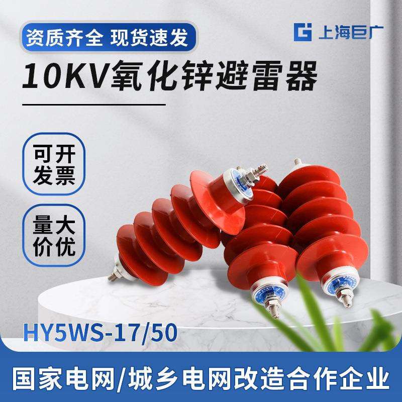 10KV户外高压绝缘HY5WZ-17/45电站型高压复合氧化锌避雷器配电型