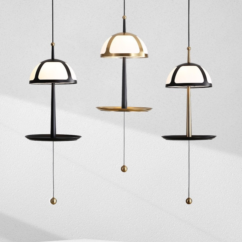 北欧个性时尚创意新款网红设计师样板房客厅书房卧室床头托盘吊灯