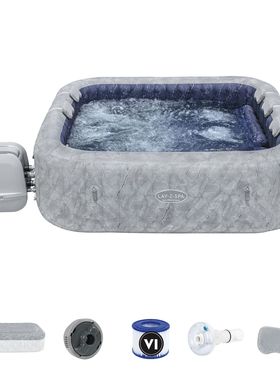 BESTWAY Lay-Z-Spa? 6001Q方形灰色大理石旧金山节能喷水SPA