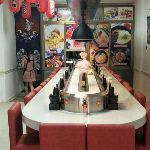 厂家供应制造自助火锅设备回转寿司智能传送输送带