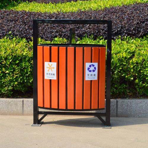 户外垃圾桶钢木分类垃圾桶公园景区垃圾箱环卫垃圾桶小区果壳箱