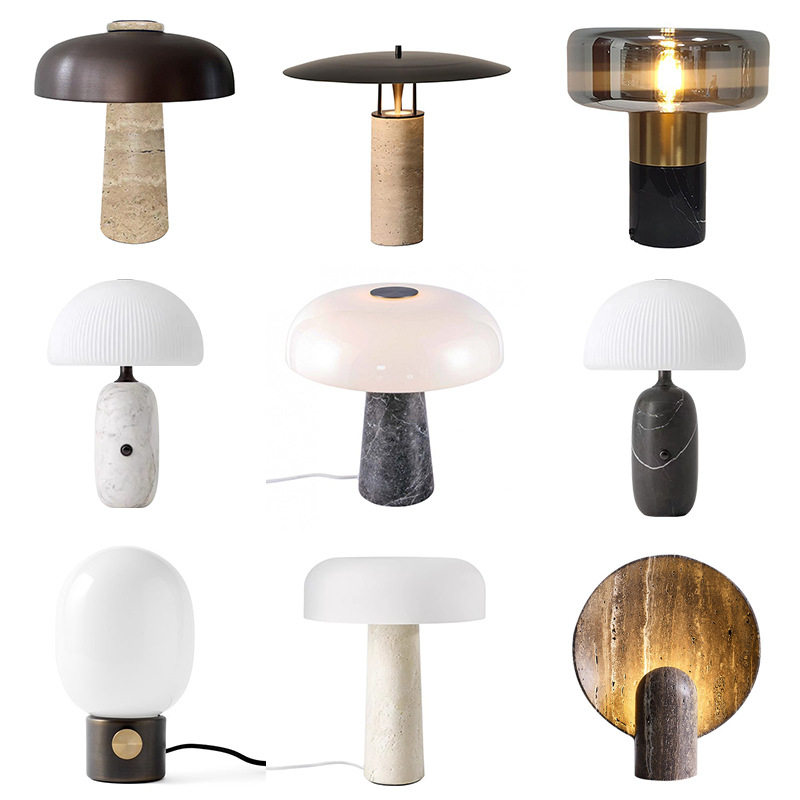 天然大理石现代简约设计师装饰酒店会所餐厅客厅卧室书桌床头台灯