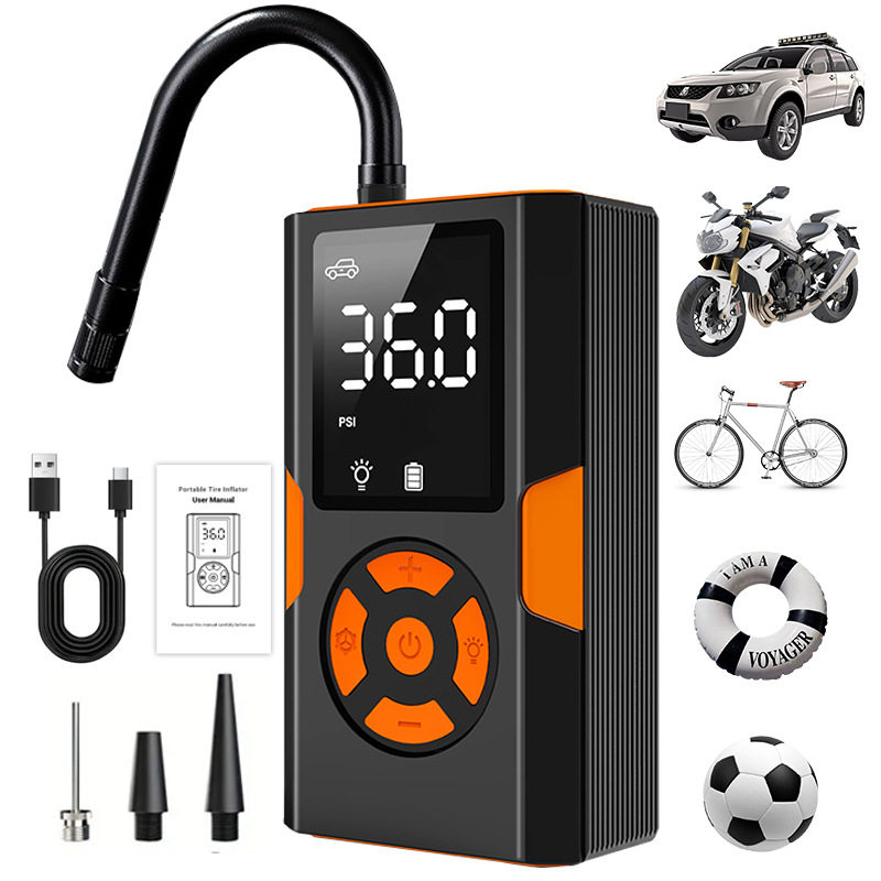 无线汽车打气泵车载充气泵加气电动打气机便携车用数显胎压充电式