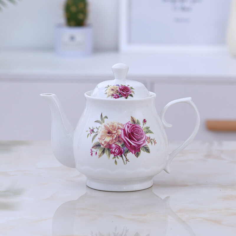 朱永丰陶瓷大小号泡茶壶家用酒店单壶耐高温过滤瓷水壶老式凉水壶