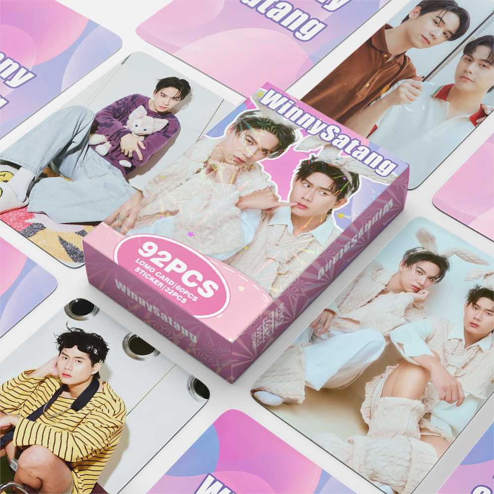 现货92张小卡泰星WinnySatang贺卡明星小贴纸明星应援双面LOMO卡