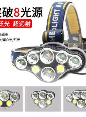 佐罗户外新品KC系列 强光头灯多灯头T6LED骑行头灯夜钓鱼头灯