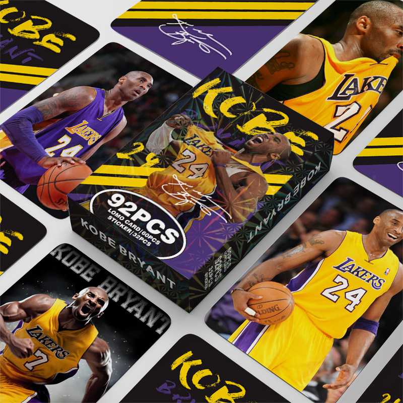 现货92张小卡篮球球星卡科比偶像珍藏卡片自印卡牌贴纸双面LOMO卡