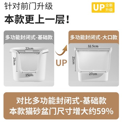 卷尾巴猫砂盆全封闭式隔臭防外溅E特大号顶入式猫厕所超大猫沙盆