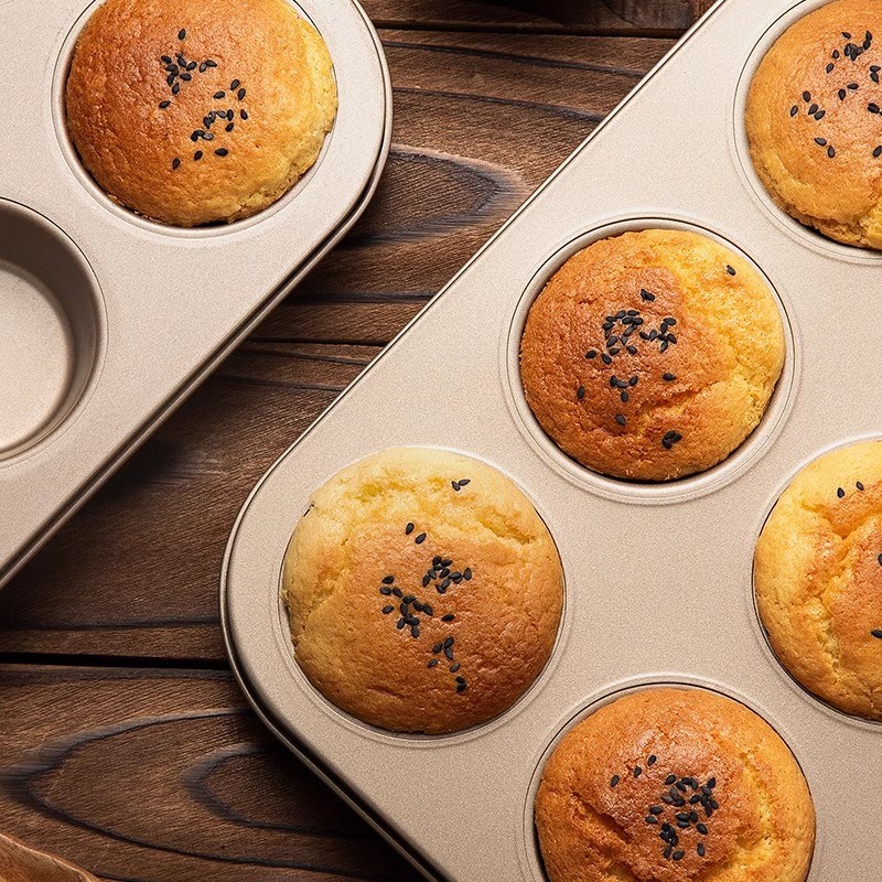 12连老式鸡蛋h糕模具无水马芬烤盘9小麦芬甜甜圈6烘焙工具家用烤