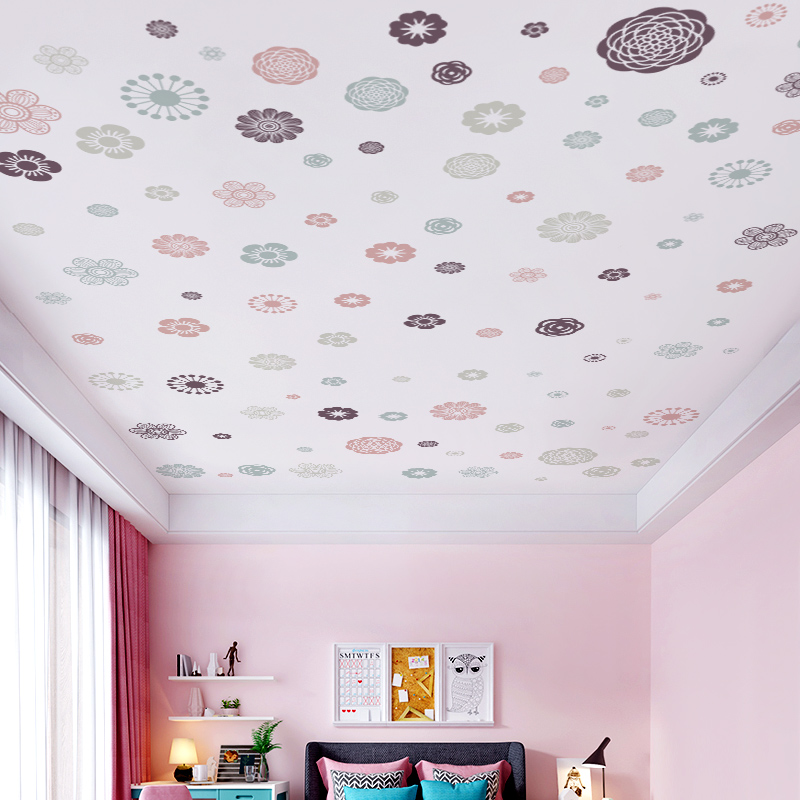 创意天花板装饰贴纸个性s房间卧室吊顶墙纸自粘屋顶防水墙贴画遮