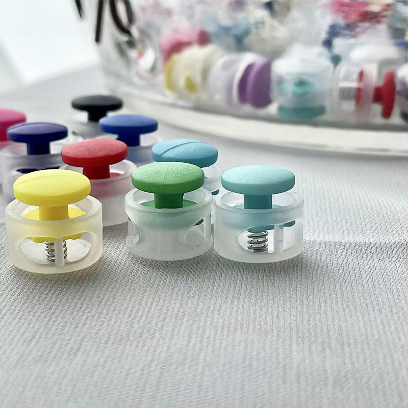 彩色尼龙弹簧扣塑料n卡扣羽绒服抽绳扣卫衣下摆松紧绳扣鞋带裤脚