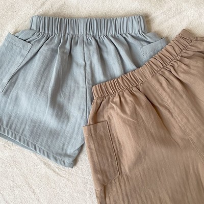 【BI入款c 凉凉裤】夏季婴儿薄款短裤百搭侧口袋休闲宝宝纯棉裤子