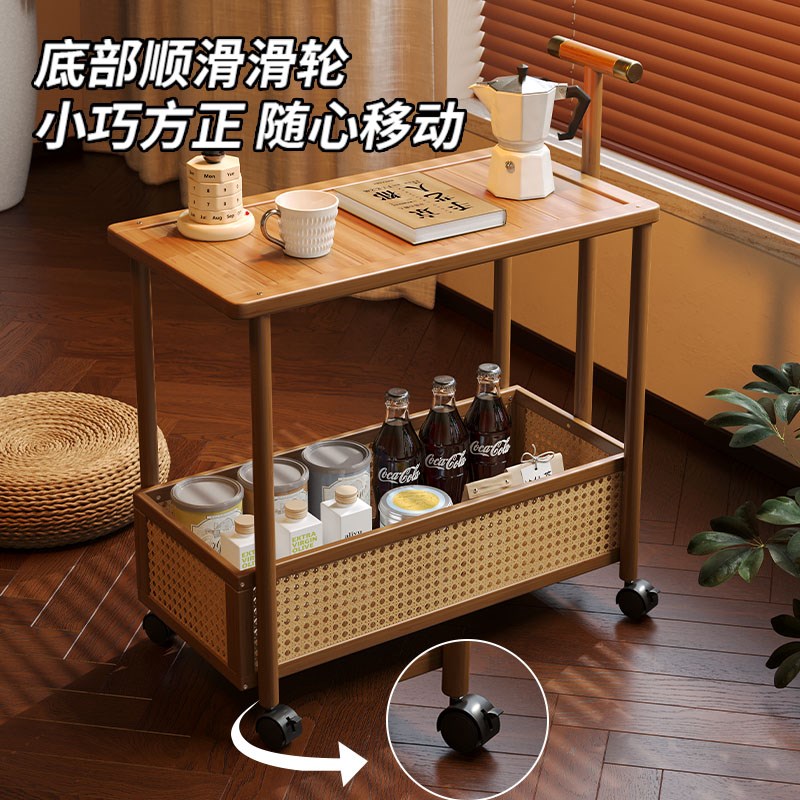 家用客厅可移动零食置物架多功z能小推车小型落地收纳架带轮储物