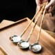 竹节手柄汤勺漏勺l 特色餐厅竹柄不锈钢勺料理勺砂锅煲汤长柄勺子
