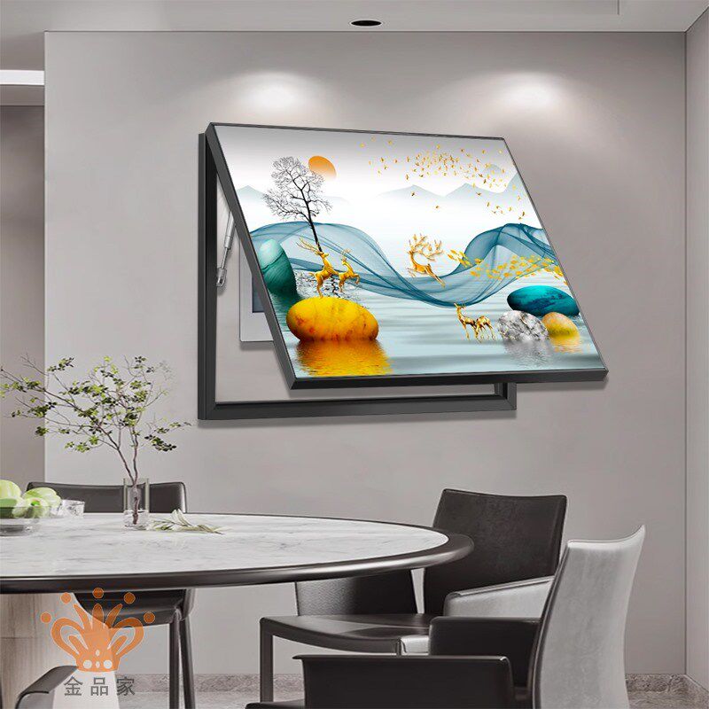 轻奢电表箱装饰画免打孔配电箱客餐厅高档壁画R电闸开关盒遮挡挂