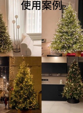 圣诞树灯串ledk星星装饰氛围灯带墨绿铜线户外防水圣诞节布置彩灯