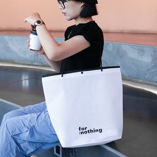 环保无纺布手提袋车缝按扣无纺布袋子定制logo包S装袋服装店手提