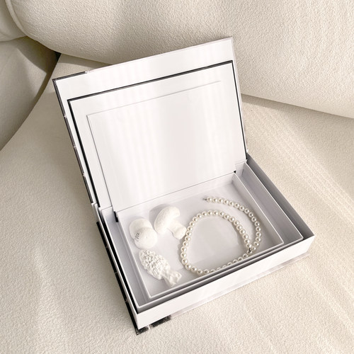 北欧轻奢磁吸仿真书收纳盒多功能假书摆件桌面整理盒拍照摆拍道具