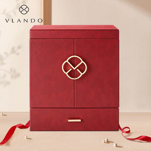 正品VLANDO唯兰朵新款首饰盒项炼收纳黄金盒结高档精致闺蜜婚订婚