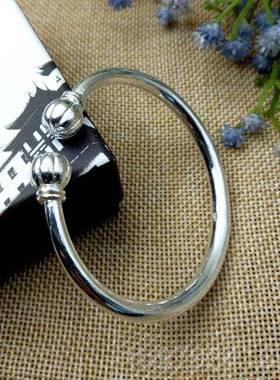 正品9开炼9纯银手打固体大蒜银手9炼手工定制南瓜头银手炼礼物