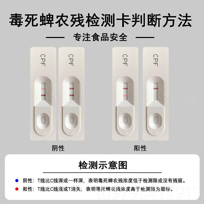 正品毒死蜱检速测豇豆韭芹菜水果农药残留快检验卡试纸条菜灵敏准