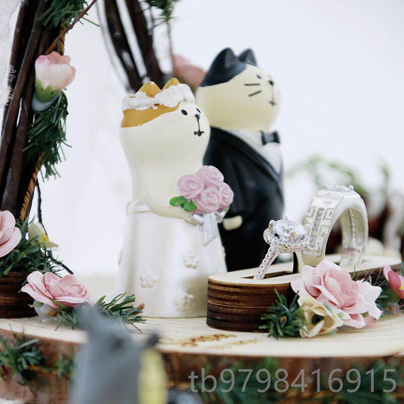 正品定制原木创意对盒求婚仪式戒指盒婚礼森托实木戒枕系交换戒首