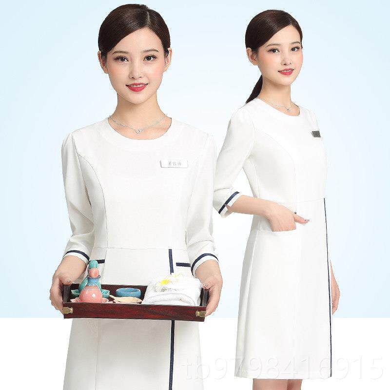 正品美丽美容院美容师工作洋装女缇服夏季气质品时尚化妆导购职业