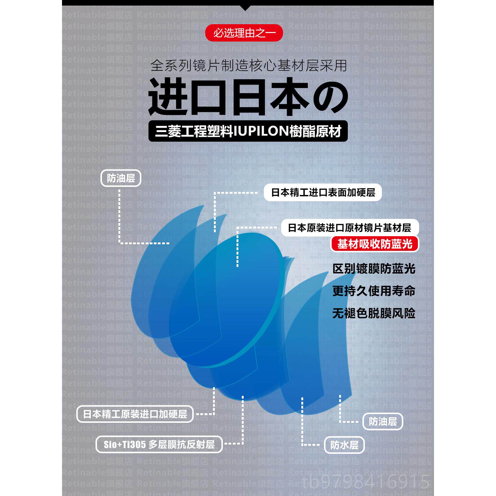 正品Retinab网le防蓝光眼镜20护25红猫眼新紫款电脑外辐射平光目