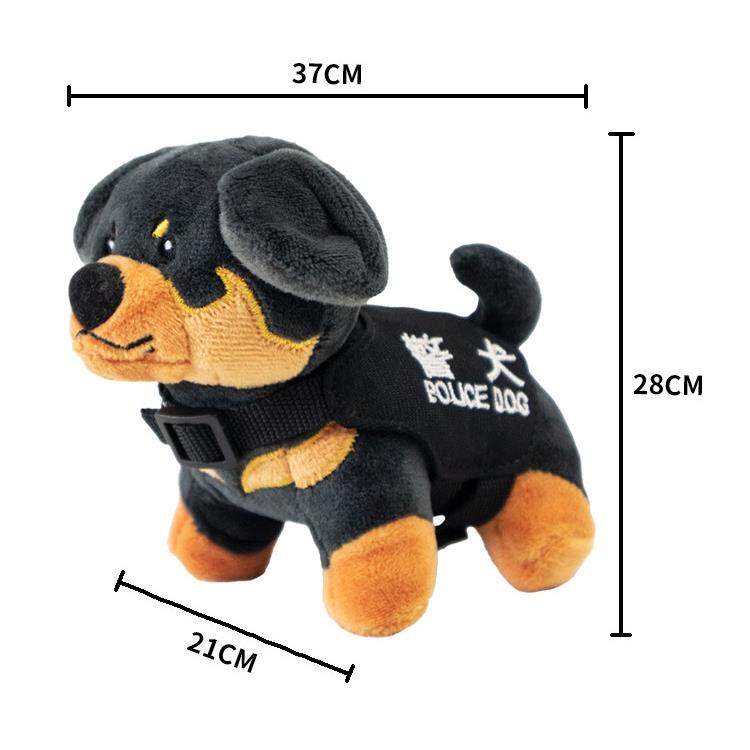 正品黍家警犬绒玩偶玩具犬公仔大意号抱枕礼物创抖音同蜀款罗威纳图片