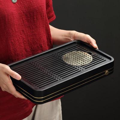 电木储水排水茶盘 小号茶托茶具盛水式茶台家用 书房蓄水茶海托盘