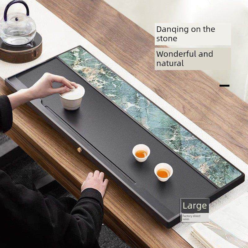 天然黑金石茶盘全板岩可访问豪华典雅简单典雅的家庭茶盘办公室茶,餐饮具,茶盘,淘宝优惠券,粉丝福利购,淘宝优惠卷
