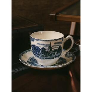 爱莉卡贝叶Erica Beyer 蓝色城堡欧式覆古宫廷风陶瓷咖啡杯碟