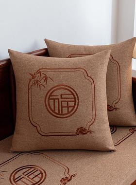 中式实木沙发坐垫配套方形抱枕pp棉枕芯抱枕靠枕灰色红色绿色抱枕